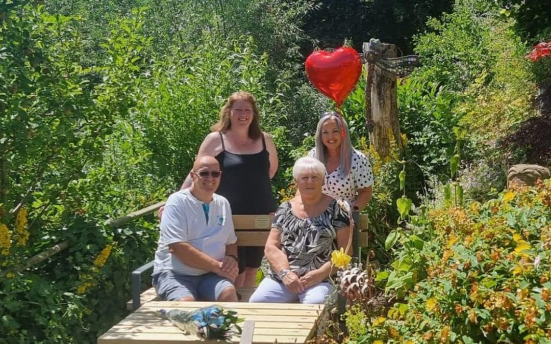 Bench memorial in loving memory of Theresa Gooding